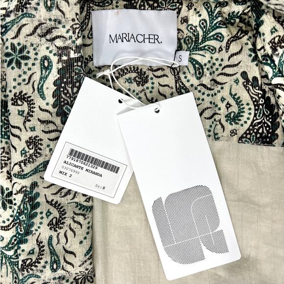 MariaCher Beige Brown Green Paisley Quilted Miranda Jacket Alicante size S NEW - Picture 7 of 15